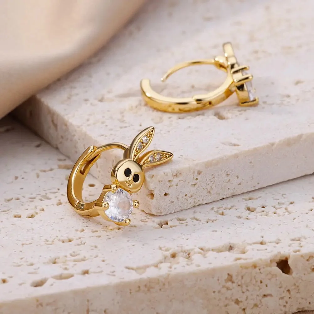 Stainless Steel Rabbit Butterfly Earrings for Women Gold Color Hoop Earrings 2024 Trending Aesthetic Jewelry pendientes mujer - Image 5