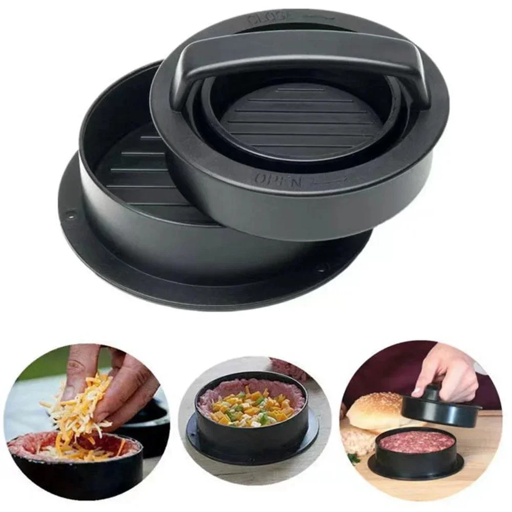 Round Hamburger Burger Press Beef Grill Food-Grade ABS Hamburger Helper Meat Press Cutlets Patty Maker Mold Kitchen Gadgets - Image 3