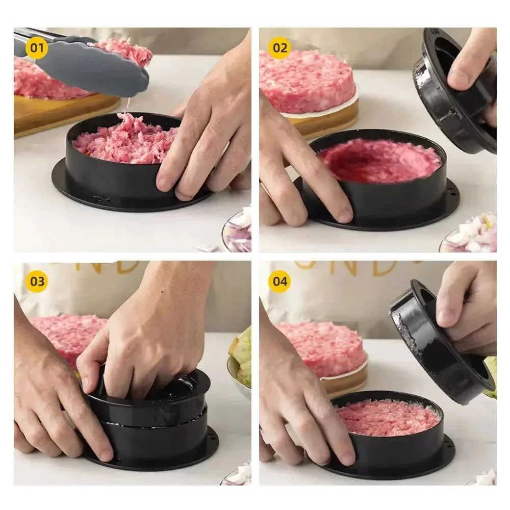 Round Hamburger Burger Press Beef Grill Food-Grade ABS Hamburger Helper Meat Press Cutlets Patty Maker Mold Kitchen Gadgets - Image 6