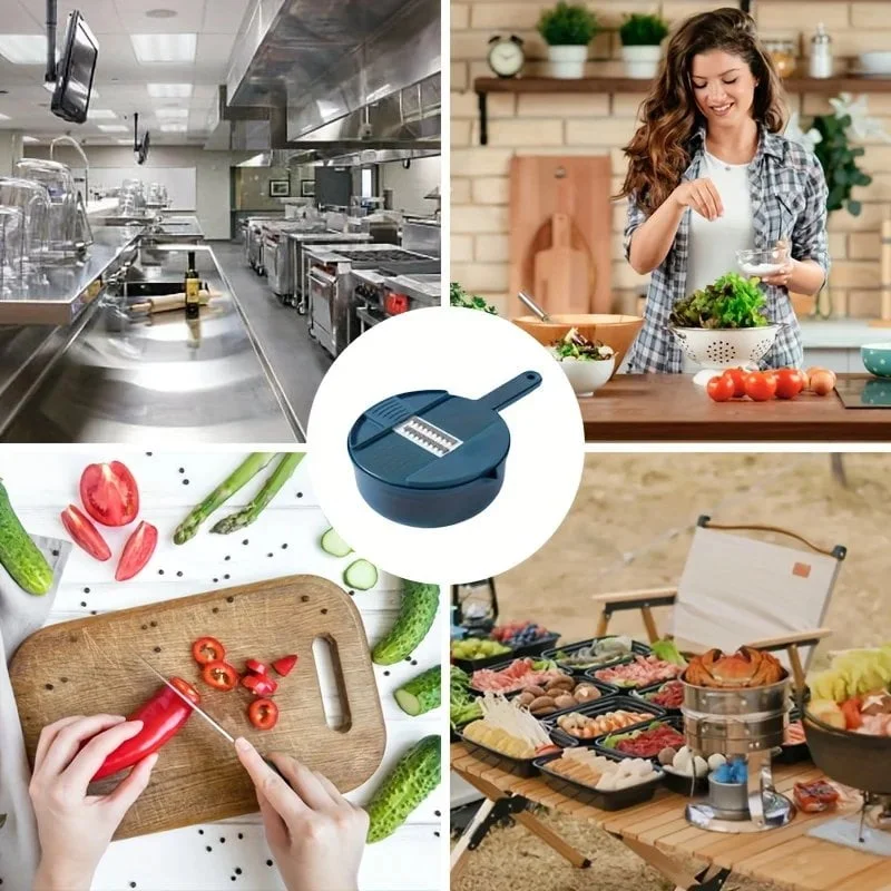 12-in-1 Multi-Functional Vegetable Chopper and Slicer - Perfect for Commercial Kitchens Cutting, Shredding, and Grating Carrots. - Image 5