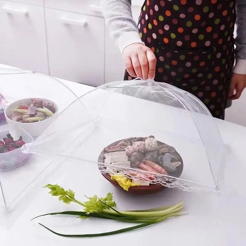 Foldable Food Mesh Cover Fly Anti Mosquito Pop-Up Food Cover Umbrella Meal Vegetable Fruit Breathable Cover Kitchen Accessories - Image 2