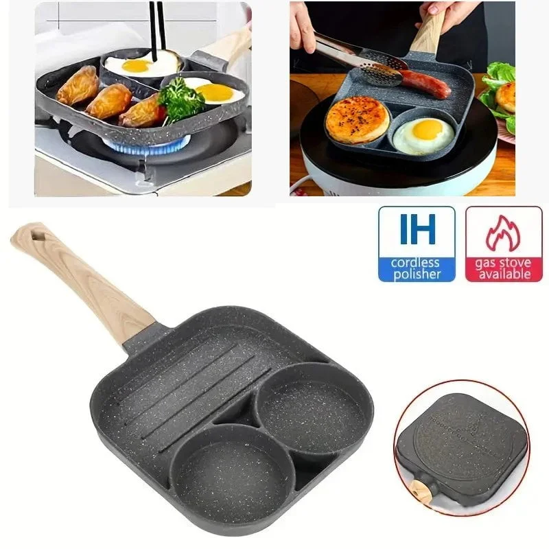 Kitchen Egg Frying Pan Nonstick Pancake Pans 3-Cups Cookware Pancake Pan Egg Pan Suitable for Gas Stove Induction Cooker （1 Pcs）