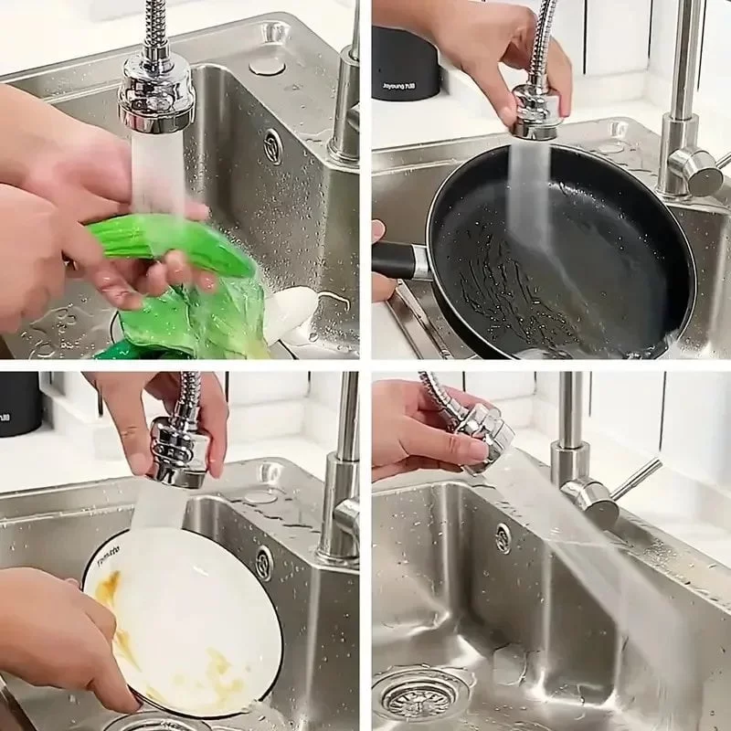 360°Rotatable Faucet Extension/shapeable Faucet Sprayer with Eco-water Saving -3 Spray Modes, Splash Resistant, Easy To Install. - Image 6