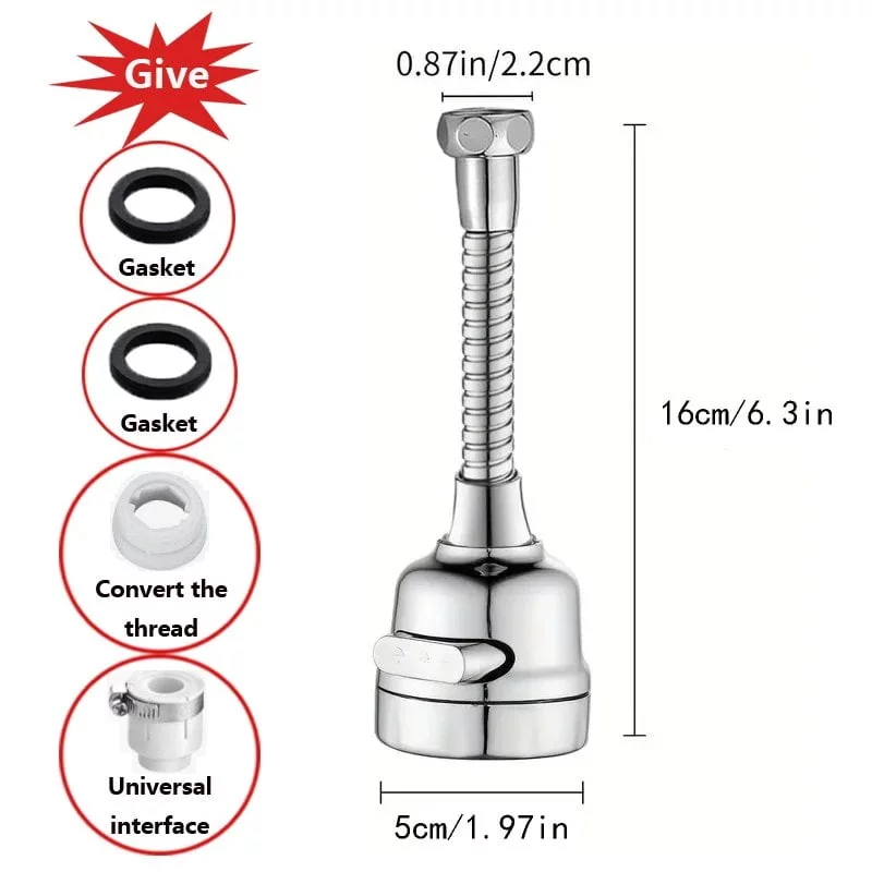 360°Rotatable Faucet Extension/shapeable Faucet Sprayer with Eco-water Saving -3 Spray Modes, Splash Resistant, Easy To Install. - Image 2