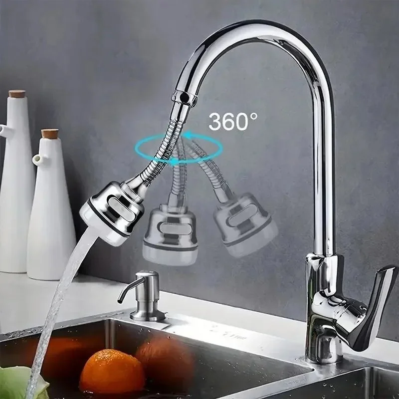 360°Rotatable Faucet Extension/shapeable Faucet Sprayer with Eco-water Saving -3 Spray Modes, Splash Resistant, Easy To Install. - Image 3