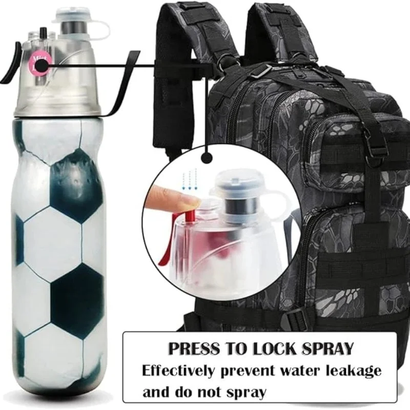 2-IN-1 Spray & Drinking Water Bottle, 590ml Thermos Bottle, Adult & Children's Sports Water Bottle To Help You Cool Down Quickly - Image 5