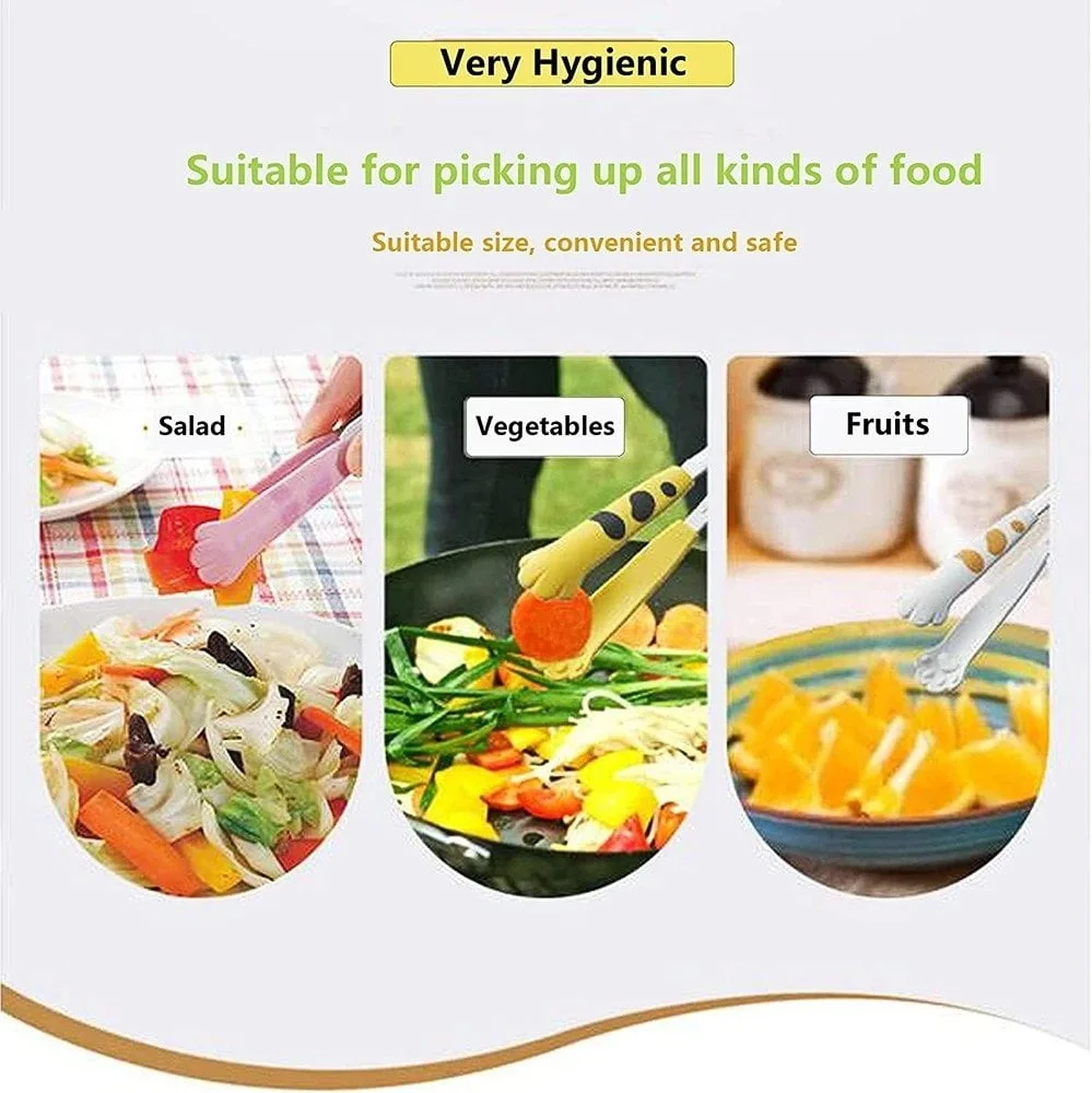 Japanese Cat Paw Shape Food Tongs Cute Cartoon Meal Tongs Stainless Steel Barbecue Tongs Sandwich Baking Clip Kitchen Gadgets - Image 4