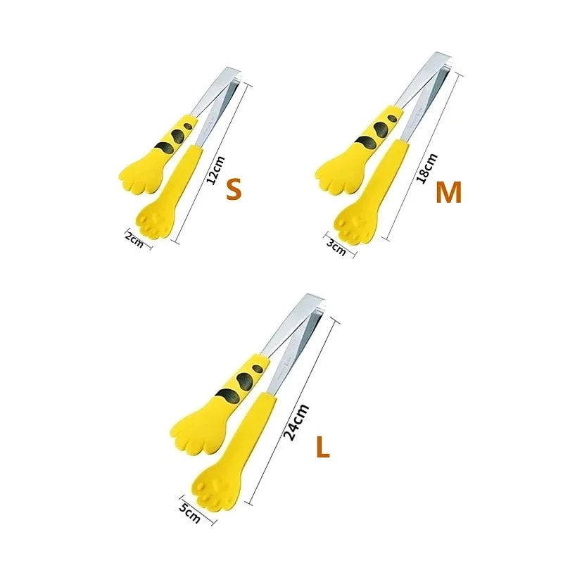 Japanese Cat Paw Shape Food Tongs Cute Cartoon Meal Tongs Stainless Steel Barbecue Tongs Sandwich Baking Clip Kitchen Gadgets - Image 6