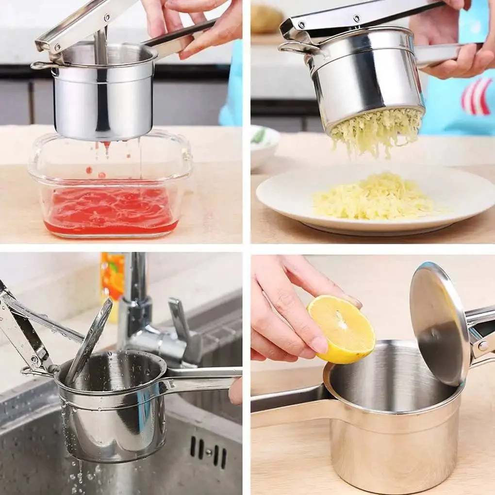 Stainless Steel Potato Masher Ricer Puree Garlic Presser Vegetable Fruit Press Maker Gadget Kitchen Accessories - Image 4