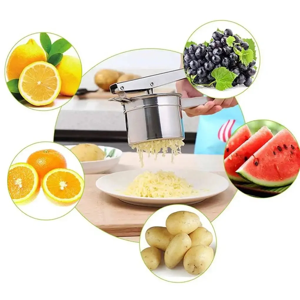 Stainless Steel Potato Masher Ricer Puree Garlic Presser Vegetable Fruit Press Maker Gadget Kitchen Accessories - Image 2