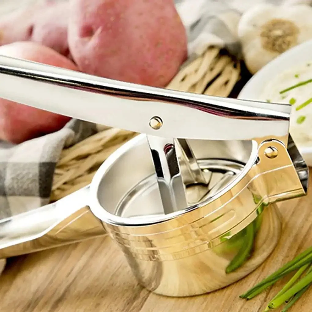 Stainless Steel Potato Masher Ricer Puree Garlic Presser Vegetable Fruit Press Maker Gadget Kitchen Accessories - Image 3