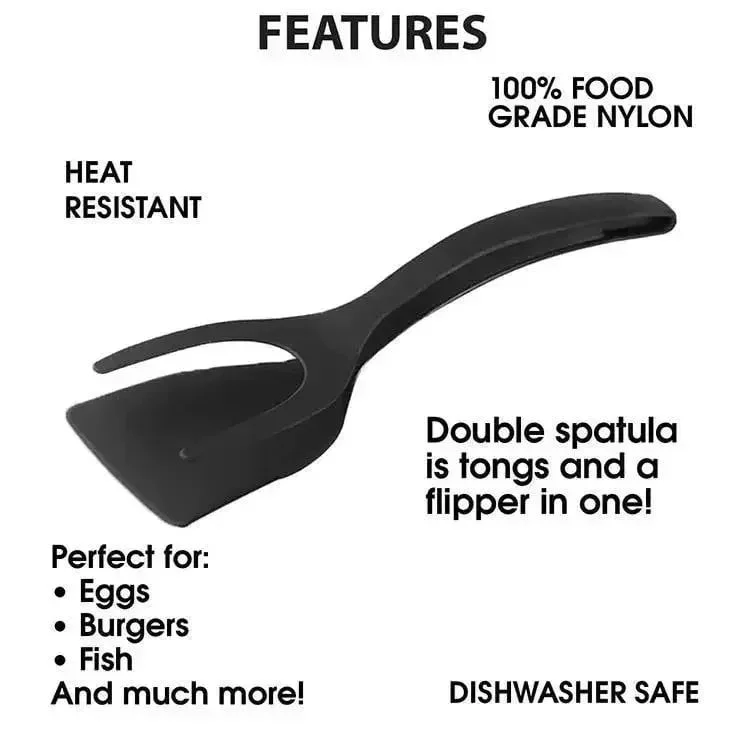 2 in 1 Kitchen Shovel Clip Cookware Bbq Silicone Handle Egg Turning Tongs Steak Spatula Tongs Pancake Fry Flipper Cooking Tools - Image 5