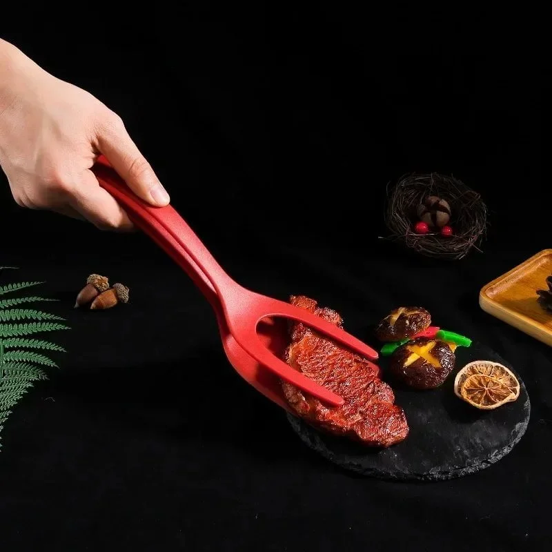 2 in 1 Kitchen Shovel Clip Cookware Bbq Silicone Handle Egg Turning Tongs Steak Spatula Tongs Pancake Fry Flipper Cooking Tools - Image 3