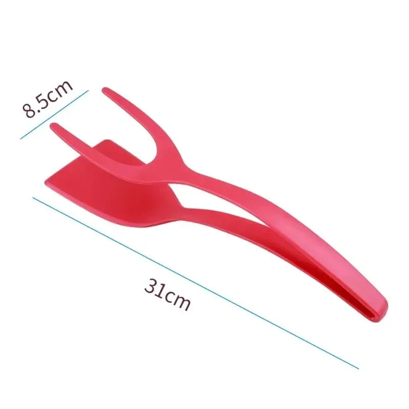 2 in 1 Kitchen Shovel Clip Cookware Bbq Silicone Handle Egg Turning Tongs Steak Spatula Tongs Pancake Fry Flipper Cooking Tools - Image 6