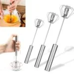 Semi-automatic Egg Beater 304 Stainless Steel Egg Whisk Manual Hand Mixer Self Turning Egg Stirrer Kitchen Accessories Egg Tools