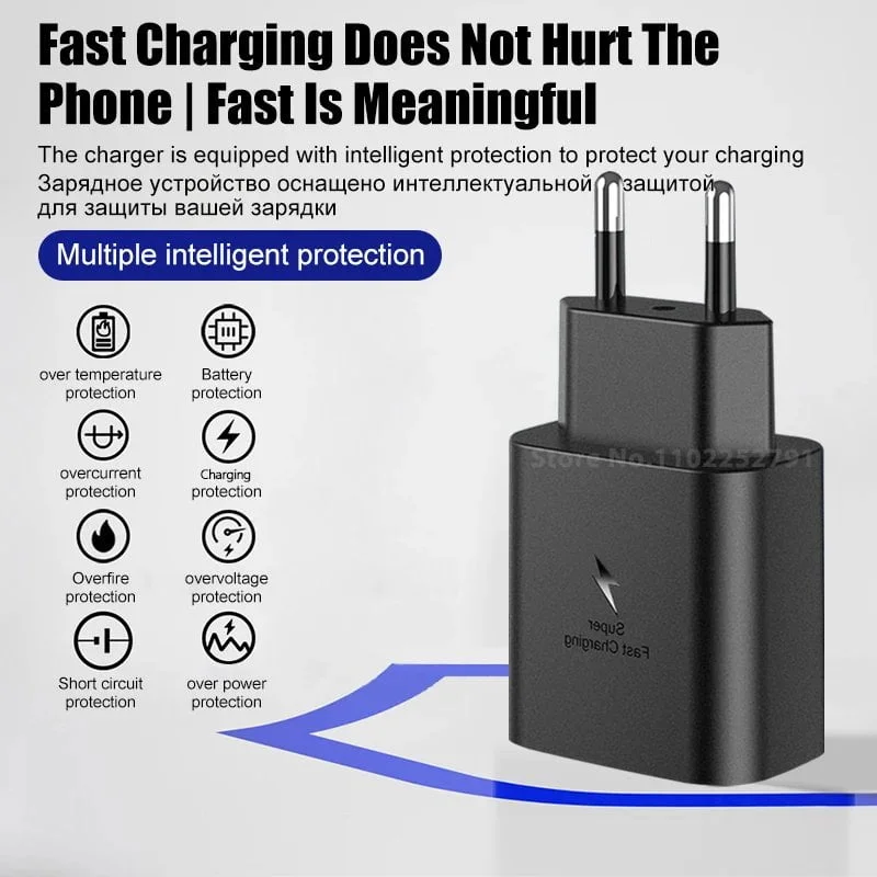 PD45W USB C Charger For Samsung Galaxy S24 S23 S22 S21 S20 Ultra S10 Plus FE Super Fast Charging Type C Charge Cable Accessories - Image 2