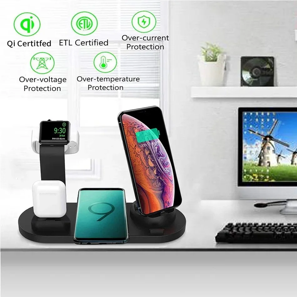 30W 7 in 1 Wireless Charger Stand Pad For iPhone 14 13 12 Pro Max Apple Watch Airpods Pro iWatch 8 7 Fast Charging Dock Station - Image 2