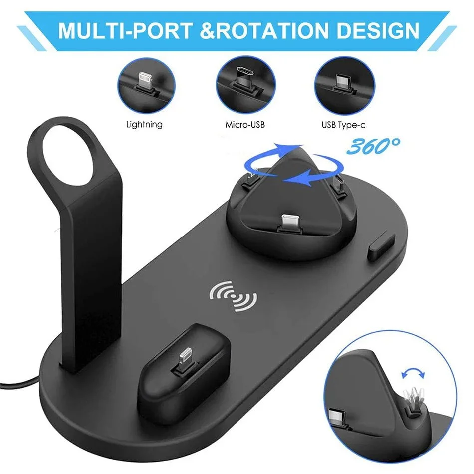 30W 7 in 1 Wireless Charger Stand Pad For iPhone 14 13 12 Pro Max Apple Watch Airpods Pro iWatch 8 7 Fast Charging Dock Station - Image 4