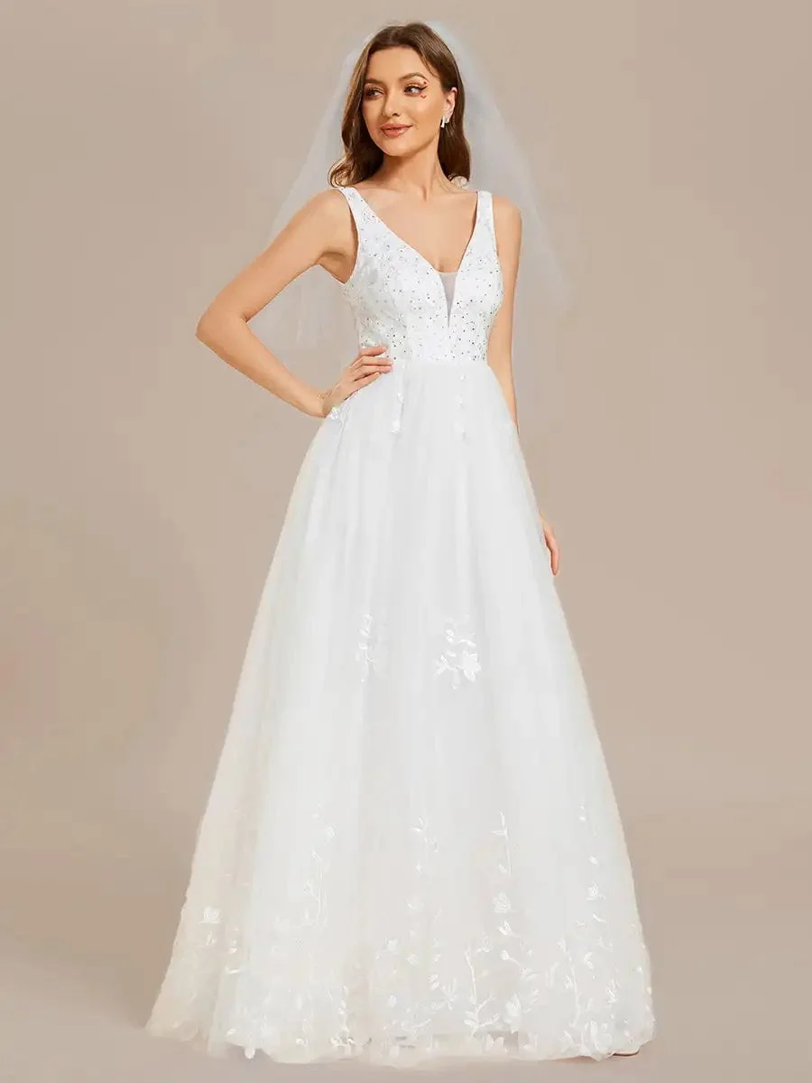 Elegant Wedding Dresses Pure Sequins Pearl Beading Sweetheart Neck Appliques 2024 Ever pretty of A-Line White Bridal Gowns - Image 3
