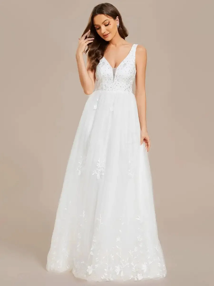 Elegant Wedding Dresses Pure Sequins Pearl Beading Sweetheart Neck Appliques 2024 Ever pretty of A-Line White Bridal Gowns - Image 4