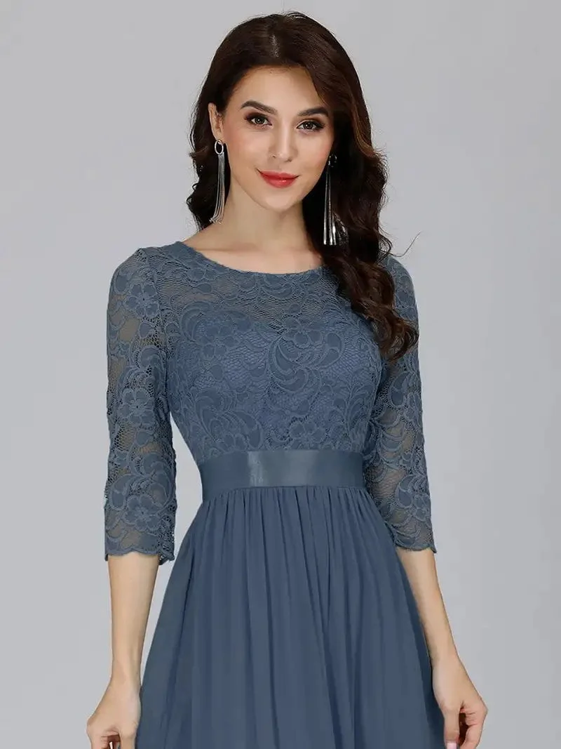 Elegant Evening Dresses Long Full Sleeve A-LINE Crew Neck Floor-Length 2024 Ever Pretty of Lace Simple Bridesmaid Women Dress - Image 5
