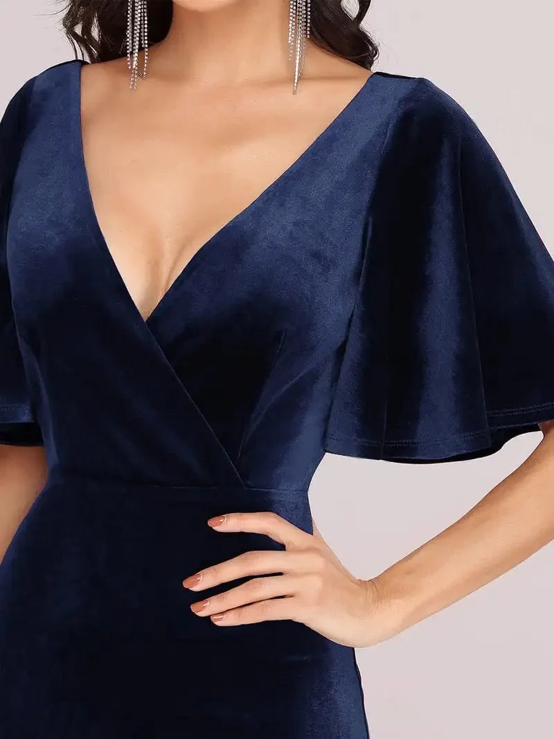 Elegant Evening Dress Long V Neck Ruffle Sleeves High Waist Floor-Length Gown 2024 Ever Pretty of Simple Prom Wome Party Dress - Image 5