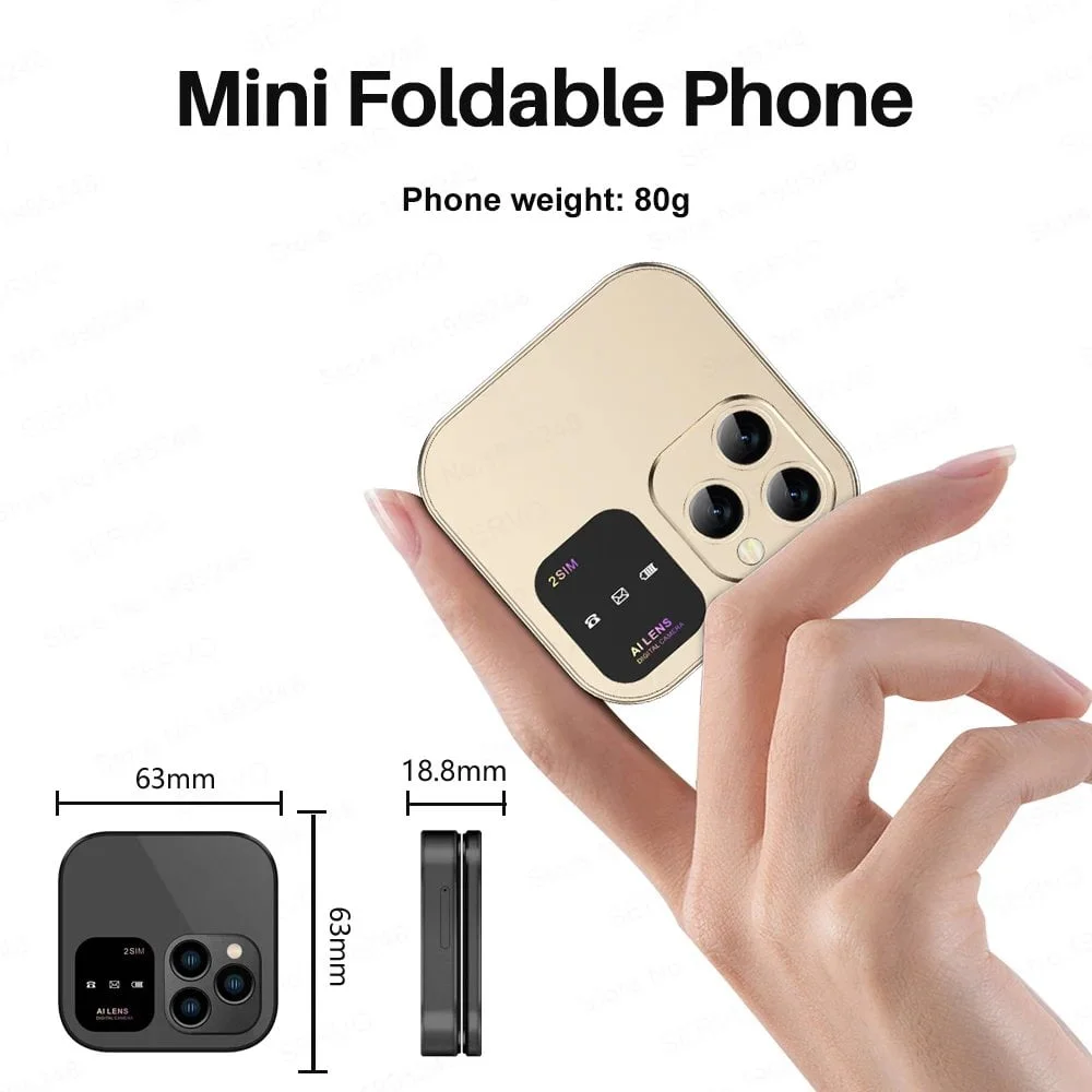 New Mini Foldable Mobile Phone FM Radio 2SIM Card - Image 2