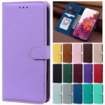 Solid Color Classic Phone Case Leather For Samsung Galaxy