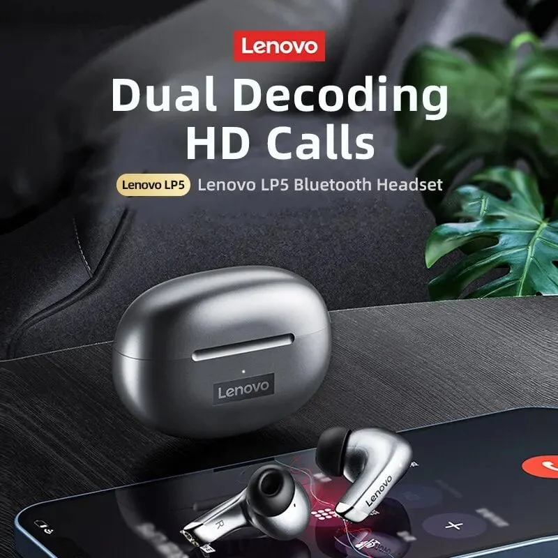 Waterproof Original Lenovo LP5 Wireless Bluetooth Earbuds WiFi - Image 2