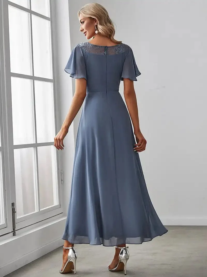 Elegant Evening Dresses Long O-Neck Women's Casual Boat Neck A-Line Midi Dress 2024 Ever Pretty of Simple Bridesmaid Women Dress - Image 2