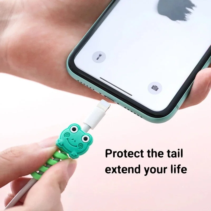New Cable Protector Cute Cartoon Data Line Protective Cover Charging Cable Earphone Cable USB Winder Wire Cord Organizer Cover - Image 4