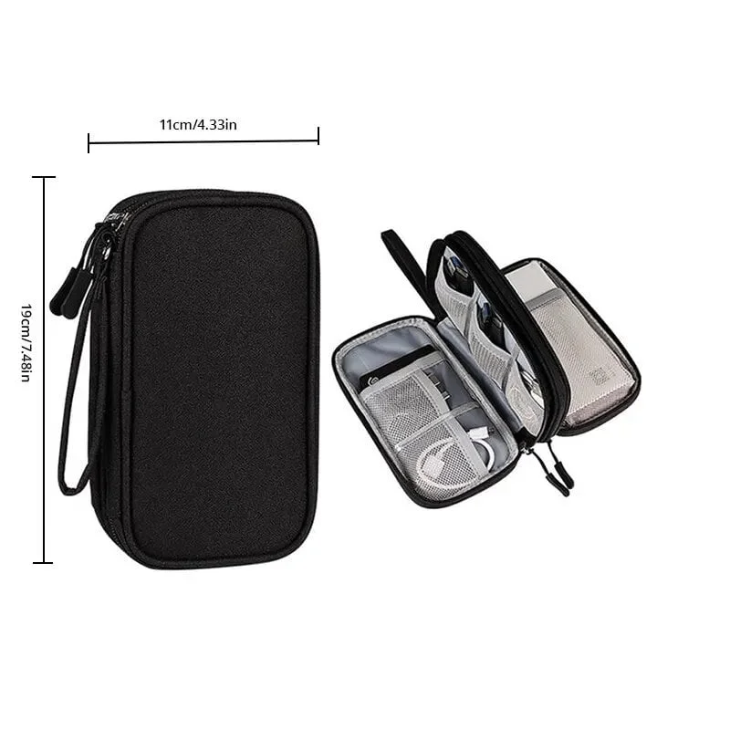 1pc Pink/Grey/Black/Navy Travel Portable Digital Product Storage Bag USB Data Cable Organizer Headset Charging Treasure Box Bag - Image 6